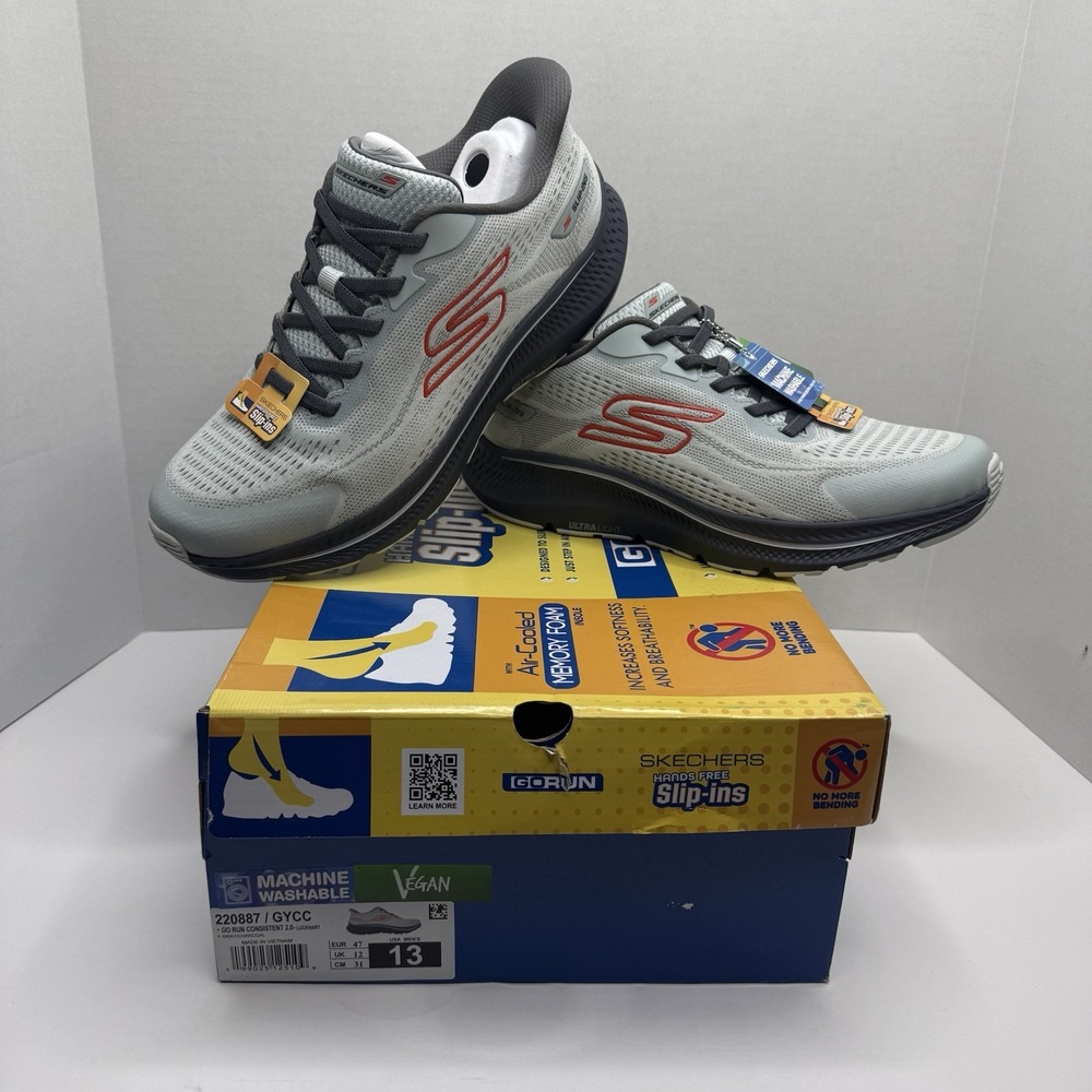 Skechers GO RUN Consistent 2.0 Lockhart Slip Ins Gray Mens 13 220887/GYCC